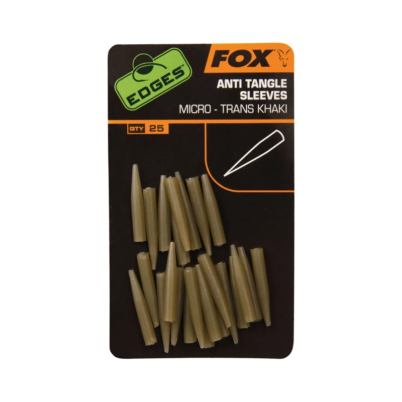 Fox Edges Anti Tangle Sleeve Micro Trans Khaki 25-pack 3 Fox Edges Anti Tangle Sleeve Micro Trans Khaki 25-pack