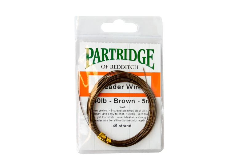 Partridge Bauer Pike Leader Wire 60lb - Brown 3 Partridge Bauer Pike Leader Wire 60lb - Brown